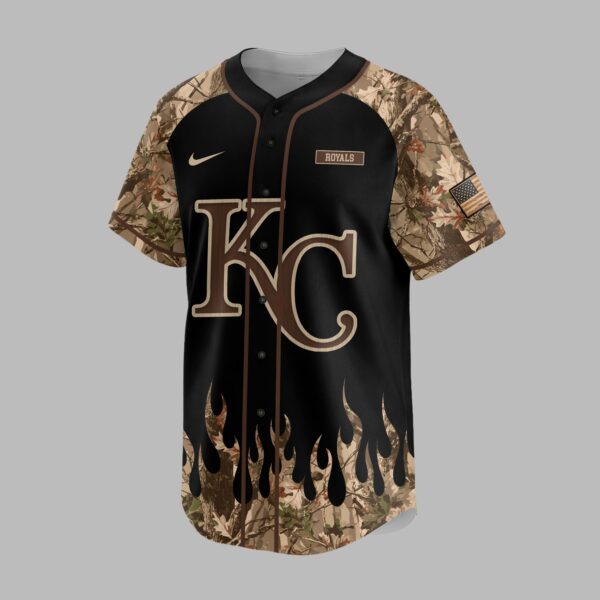 Alternative view of Kansas City Royals x Hunting Camo Baseball Jersey PVT008