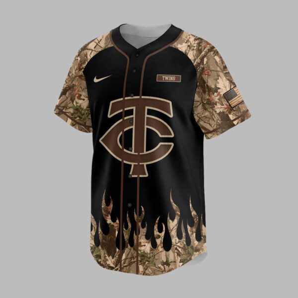 Alternative view of Minnesota Twins x Hunting Camo Baseball Jersey PVT008