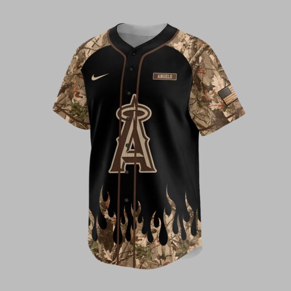 Alternative view of Los Angeles Angels x Hunting Camo Baseball Jersey PVT008
