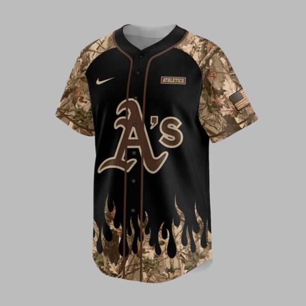 Alternative view of Oakland Athletics x Hunting Camo Baseball Jersey PVT008