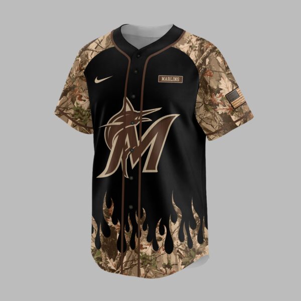 Alternative view of Miami Marlins x Hunting Camo Baseball Jersey PVT008
