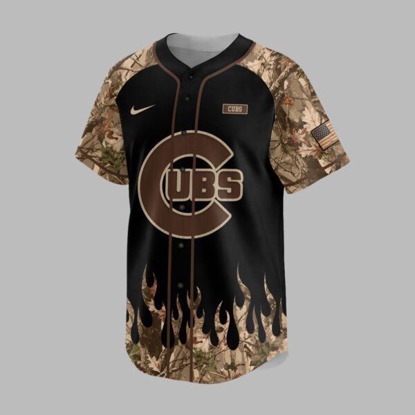 Alternative view of Chicago Cubs x Hunting Camo Baseball Jersey PVT008