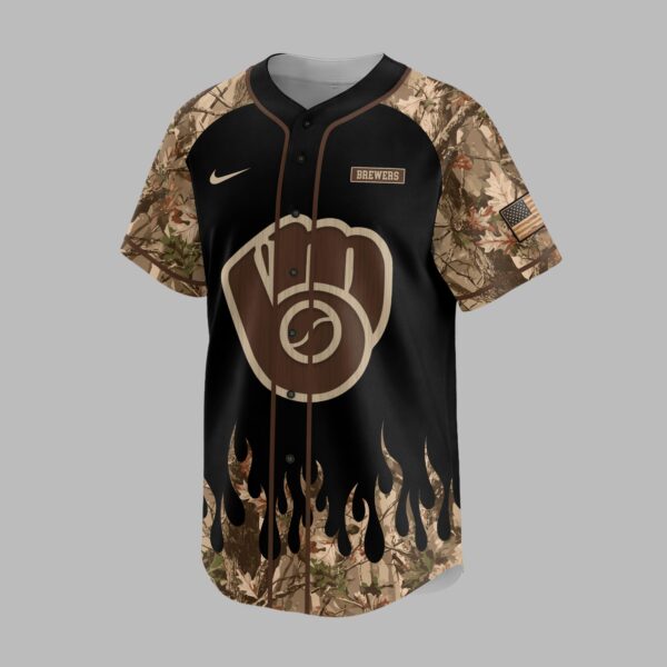 Alternative view of Milwaukee Brewers x Hunting Camo Baseball Jersey PVT008