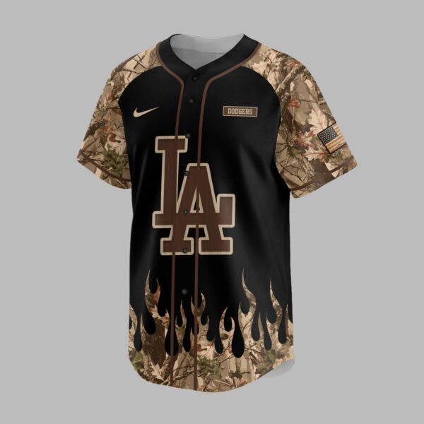 Alternative view of Los Angeles Dodgers x Hunting Camo Baseball Jersey PVT008