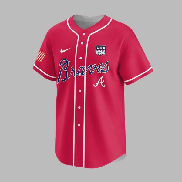 Alternative view of Atlanta Braves X 250 Years Of Freedom Premium Jersey PVT009