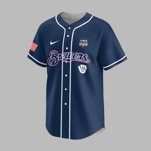 Alternative view of Milwaukee Brewers X 250 Years Of Freedom Premium Jersey PVT009