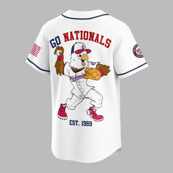 Alternative view of Washington Nationals Classic Mascot Baseball Jersey LT0009