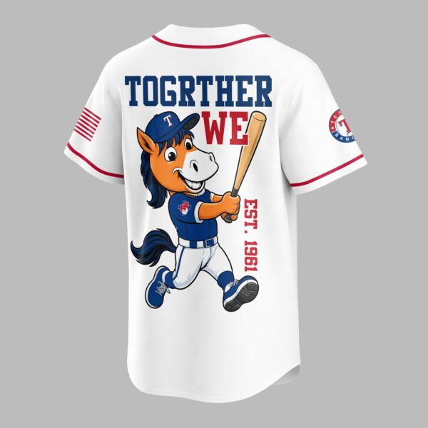 Alternative view of Texas Rangers Classic Mascot Baseball Jersey LT0009