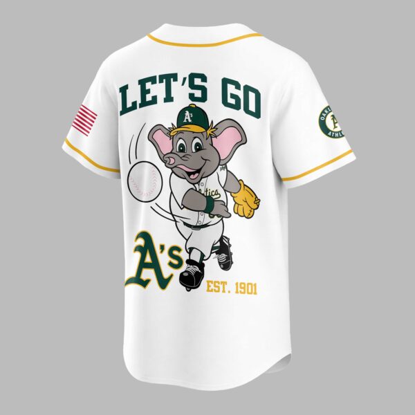 Alternative view of Oakland Athletics Classic Mascot Baseball Jersey LT0009