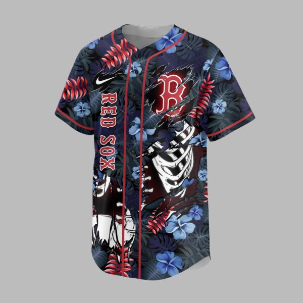 Alternative view of Boston Red Sox x Skeleton Baseball Jersey PVT010