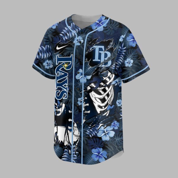 Alternative view of Tampa Bay Rays x Skeleton Baseball Jersey PVT010