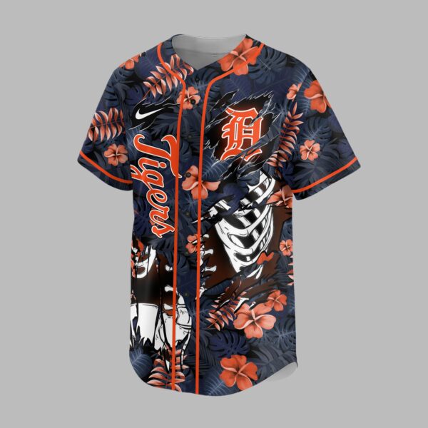 Alternative view of Detroit Tigers x Skeleton Baseball Jersey PVT010