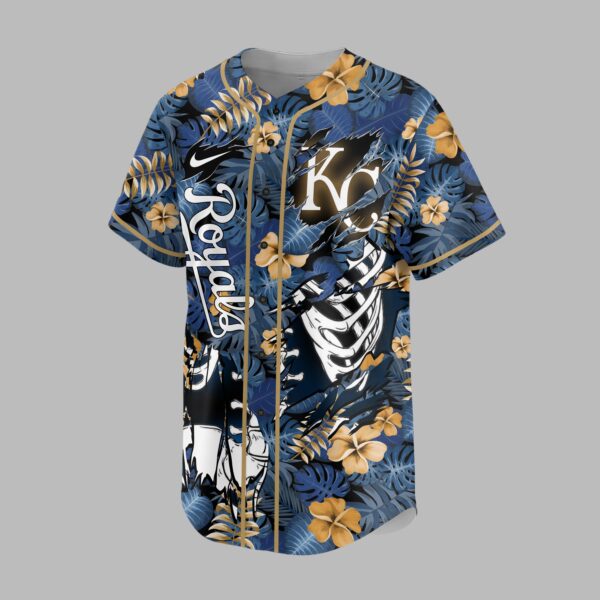 Alternative view of Kansas City Royals x Skeleton Baseball Jersey PVT010
