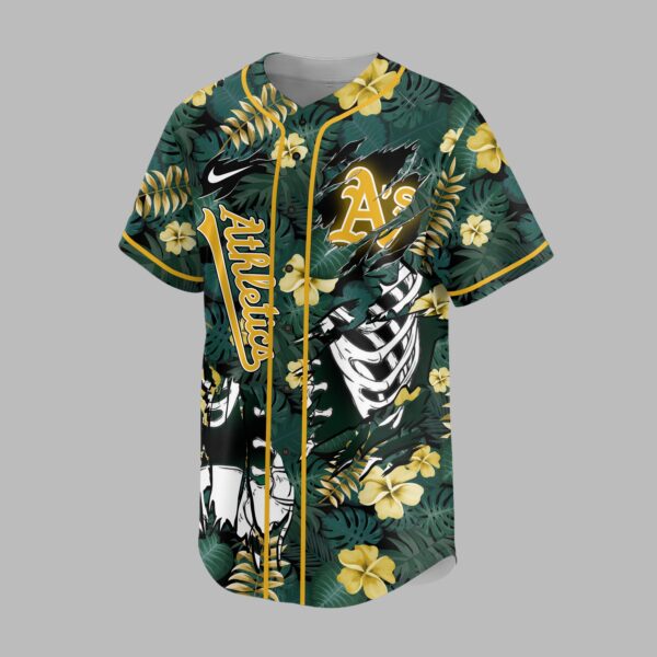 Alternative view of Oakland Athletics x Skeleton Baseball Jersey PVT010