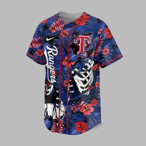 Alternative view of Texas Rangers x Skeleton Baseball Jersey PVT010