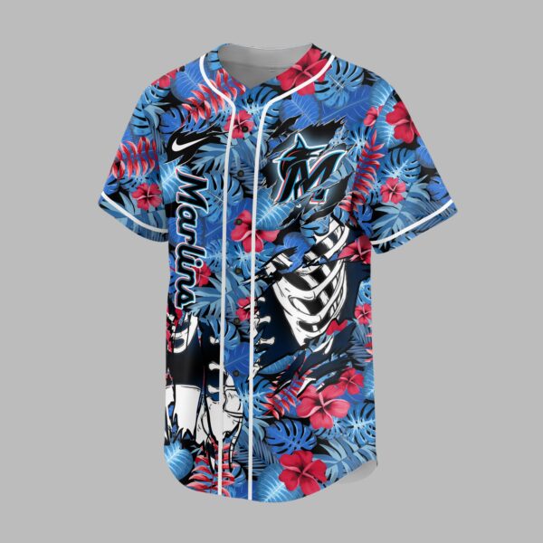 Alternative view of Miami Marlins x Skeleton Baseball Jersey PVT010