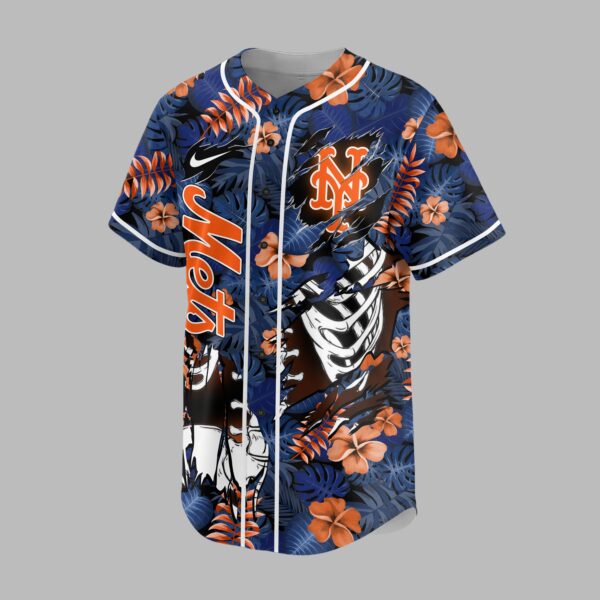 Alternative view of New York Mets x Skeleton Baseball Jersey PVT010