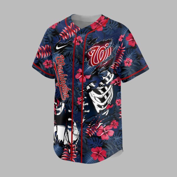 Alternative view of Washington Nationals x Skeleton Baseball Jersey PVT010