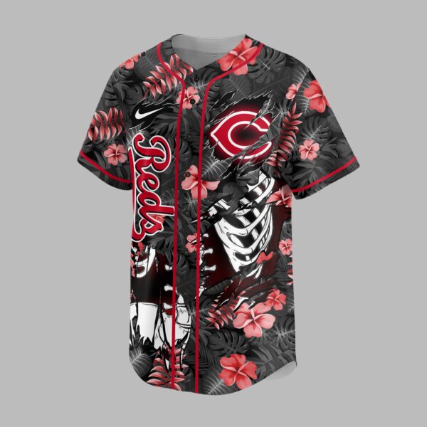 Alternative view of Cincinnati Reds x Skeleton Baseball Jersey PVT010