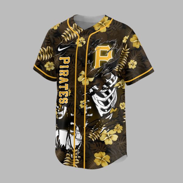 Alternative view of Pittsburgh Pirates x Skeleton Baseball Jersey PVT010