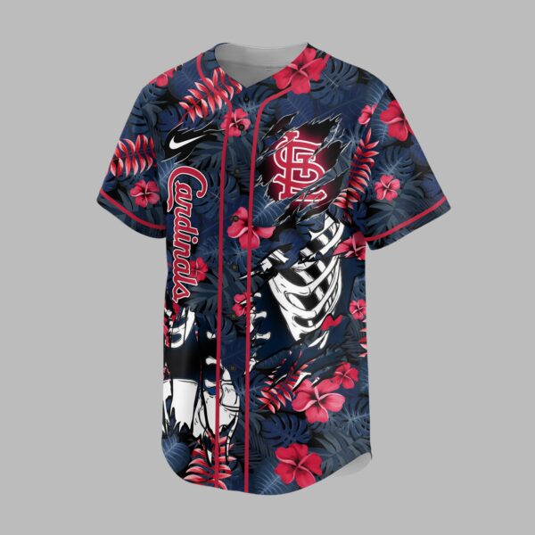 Alternative view of St. Louis Cardinals x Skeleton Baseball Jersey PVT010