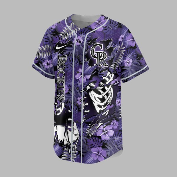 Alternative view of Colorado Rockies x Skeleton Baseball Jersey PVT010