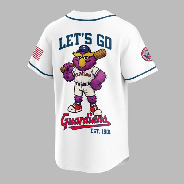 Alternative view of Cleveland Guardians Classic Mascot Baseball Jersey LT0009