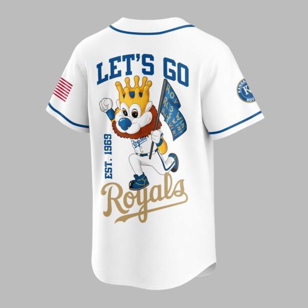 Alternative view of Kansas City Royals Classic Mascot Baseball Jersey LT0009
