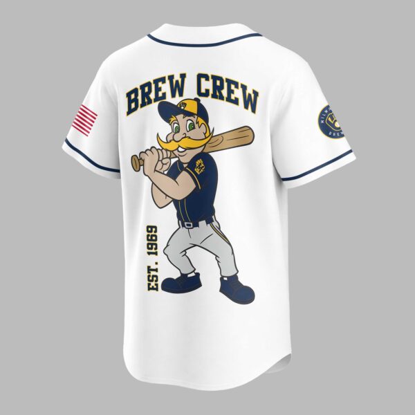Alternative view of Milwaukee Brewers Classic Mascot Baseball Jersey LT0009