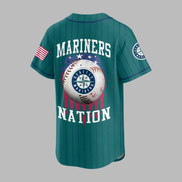 Alternative view of Seattle Mariners USA Flag Edition Premium Baseball Jersey PH00007