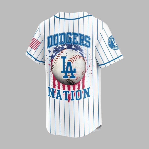 Alternative view of Los Angeles Dodgers USA Flag Edition Premium Baseball Jersey PH00007