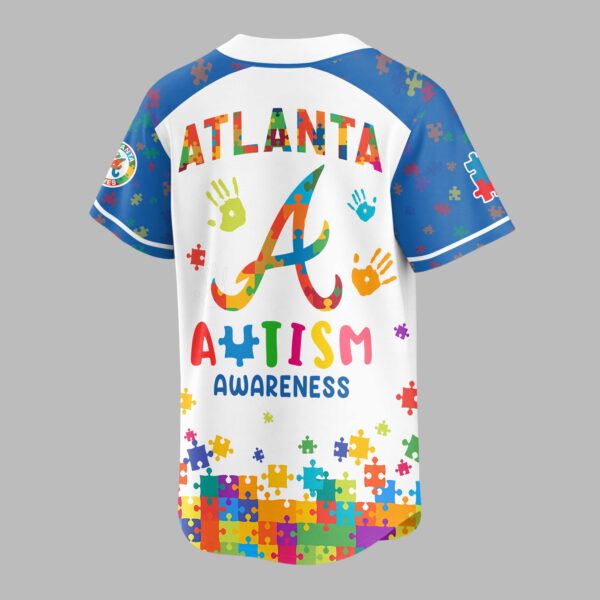 Alternative view of Atlanta Braves Autism Awareness Puzzle Premium Jersey LT0007