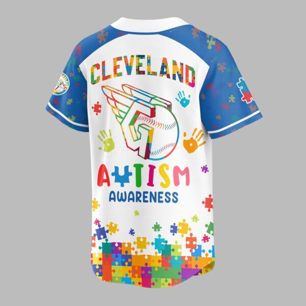Alternative view of Cleveland Guardians Autism Awareness Puzzle Premium Jersey LT0007