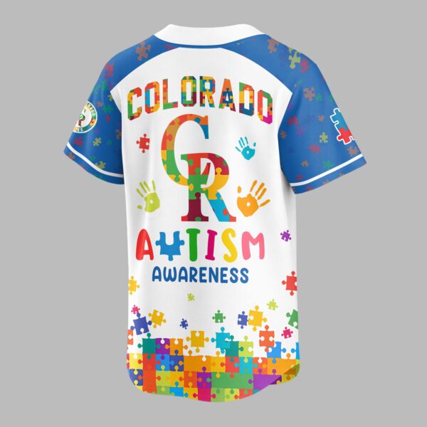 Alternative view of Colorado Rockies Autism Awareness Puzzle Premium Jersey LT0007