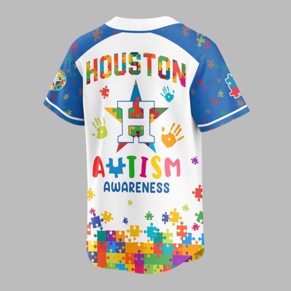 Alternative view of Houston Astros Autism Awareness Puzzle Premium Jersey LT0007