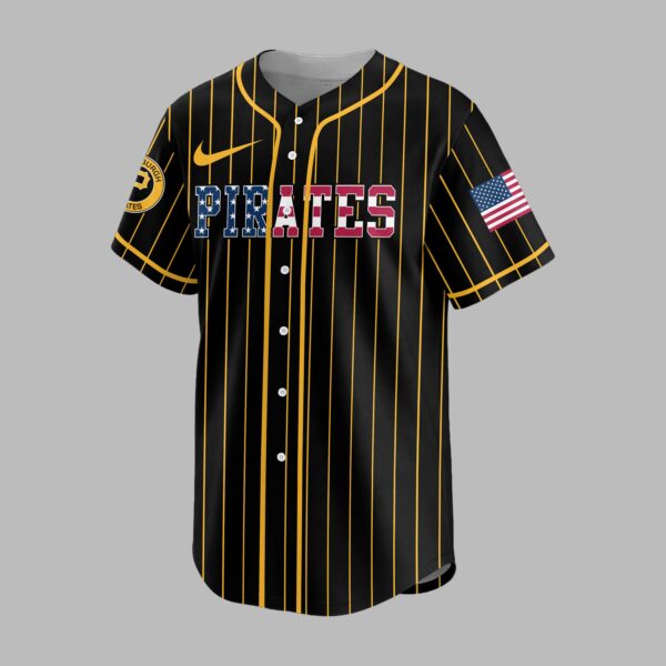 Alternative view of Pittsburgh Pirates USA Flag Edition Premium Baseball Jersey PH00007