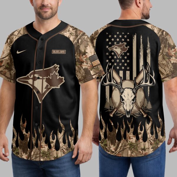 Alternative view of Toronto Blue Jays x Hunting Camo Baseball Jersey PVT008