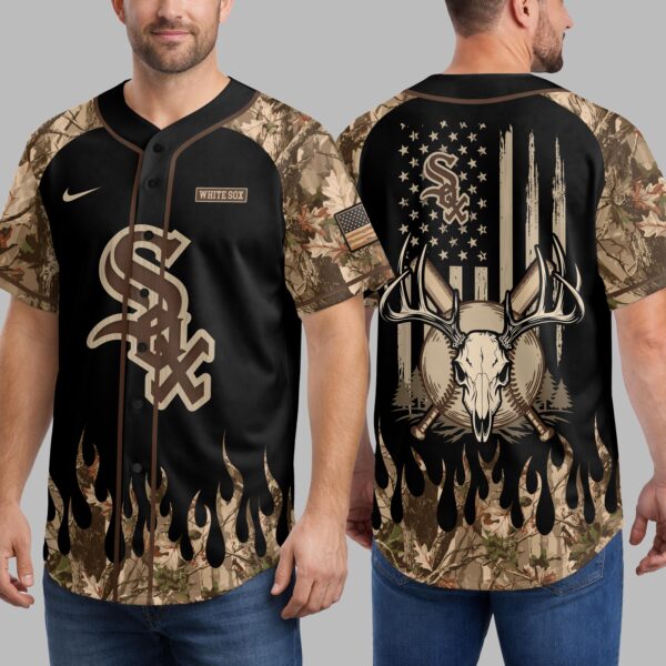 Alternative view of Chicago White Sox x Hunting Camo Baseball Jersey PVT008
