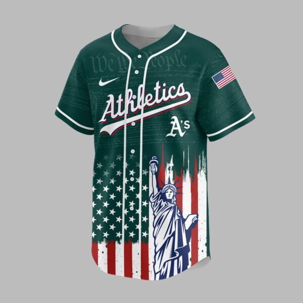 Alternative view of Oakland Athletics X America’s 250th Anniversary Premium Baseball Jersey PVT006