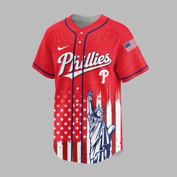 Alternative view of Philadelphia Phillies X America’s 250th Anniversary Premium Baseball Jersey PVT006
