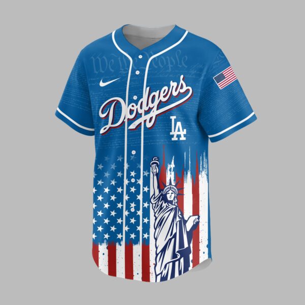 Alternative view of Los Angeles Dodgers X America’s 250th Anniversary Premium Baseball Jersey PVT006